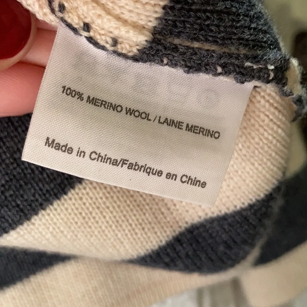 Tory Burch Wool Blended Striped Sweater